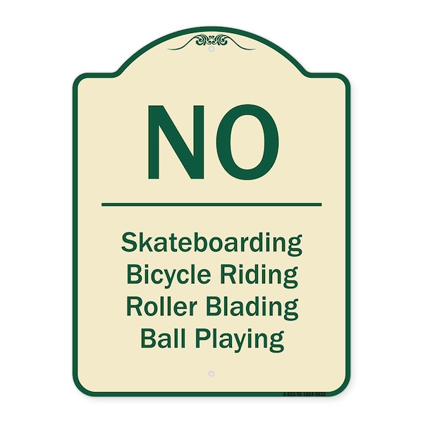 Designer Series-No-Bicycle Riding Roller Blading Ball Playing, 24" x 18", TG-1824-9832